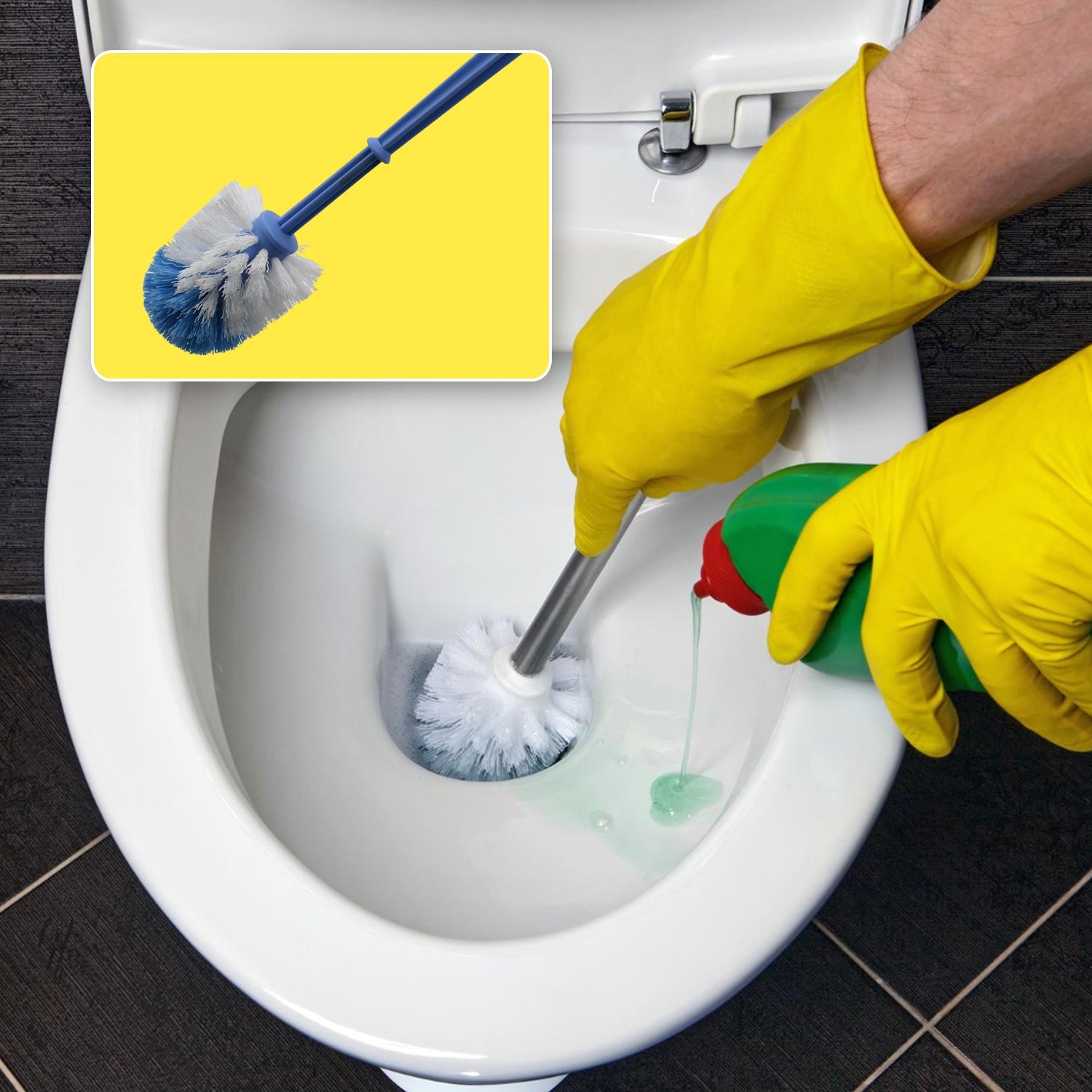 Round plastic toilet brush for easy cleaning Round plastic toilet brush for easy cleaning